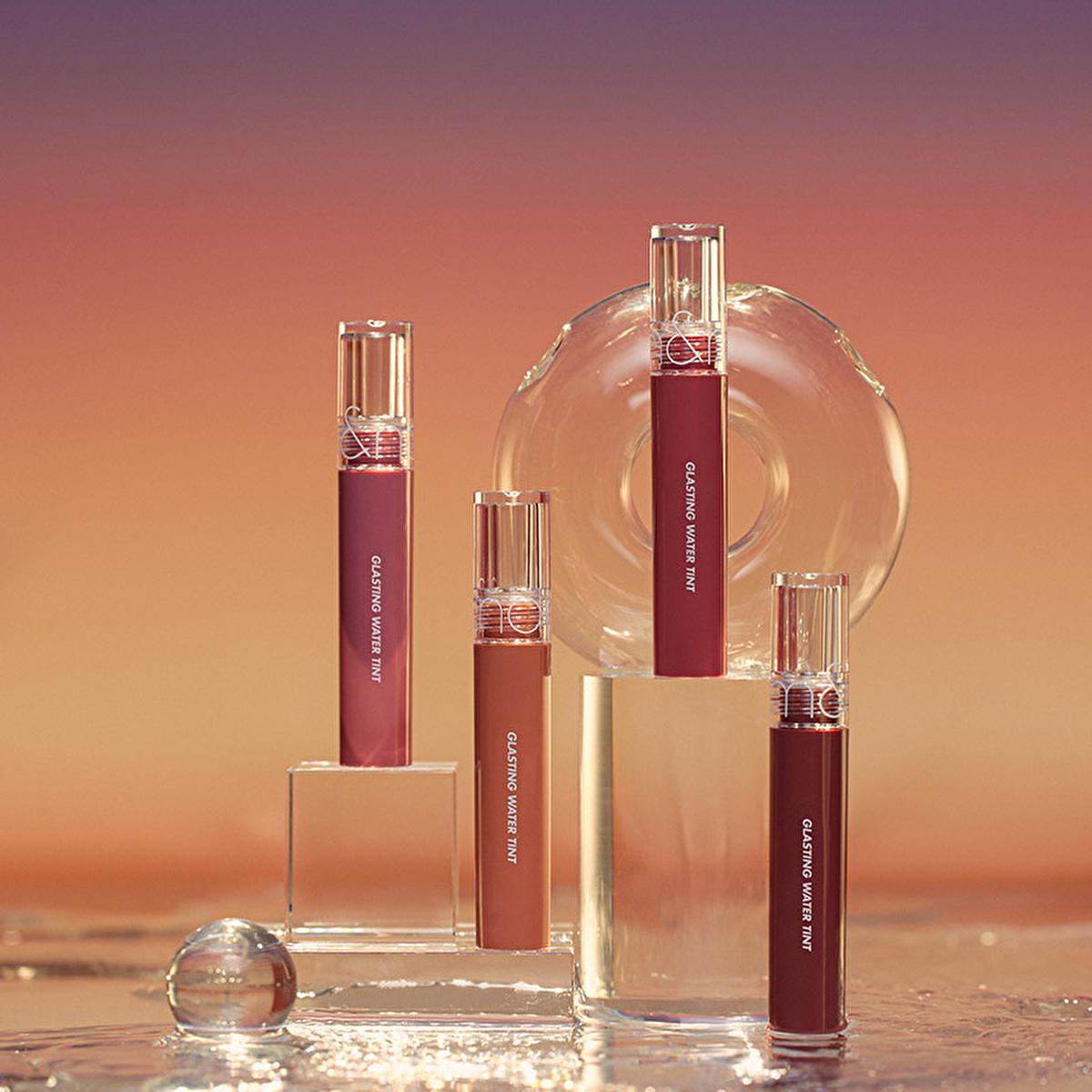 rom&nd Glasting Water Tint: Get Glossy, Hydrated Lips with Non-Sticky Korean Lip Gloss - Rose Splash Color