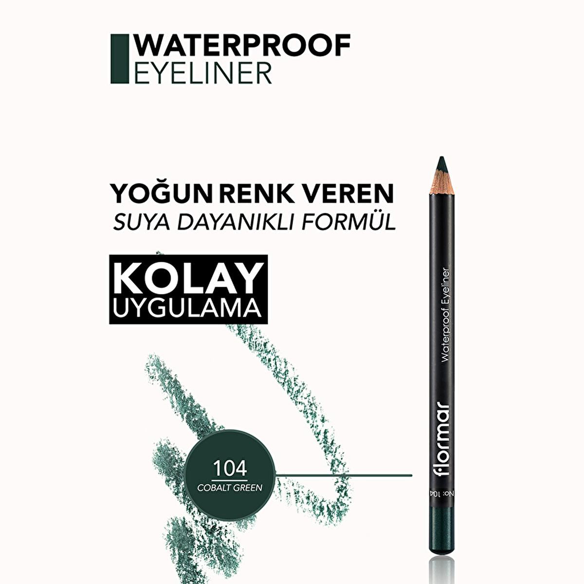 Flormar Waterproof Mat Eyeliner - Long-Lasting, Intense Pigment, Smudge-Proof - Flormar Waterproof Eyeliner