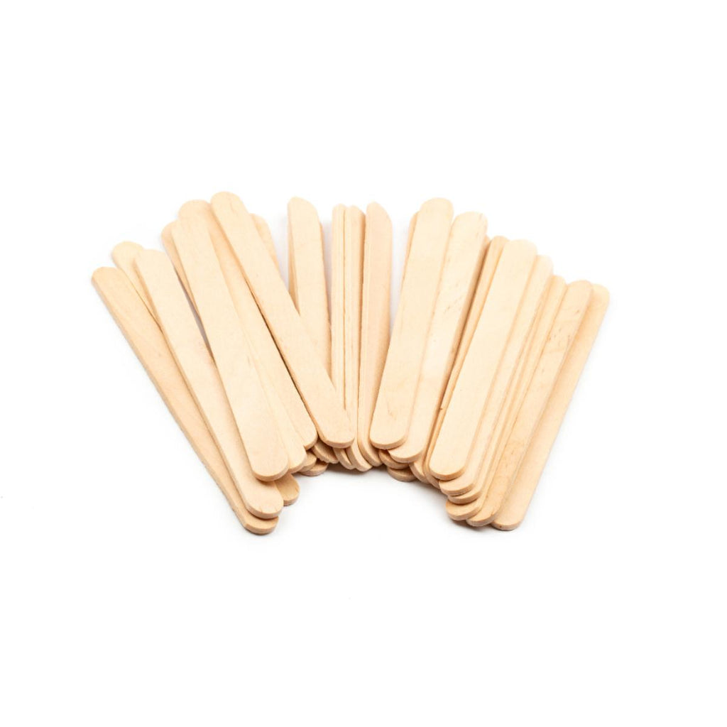 Lino Wooden Craft Sticks - 11cm Natural Color, 50 Pieces, Ideal for Crafts, DIY & Educational Activities