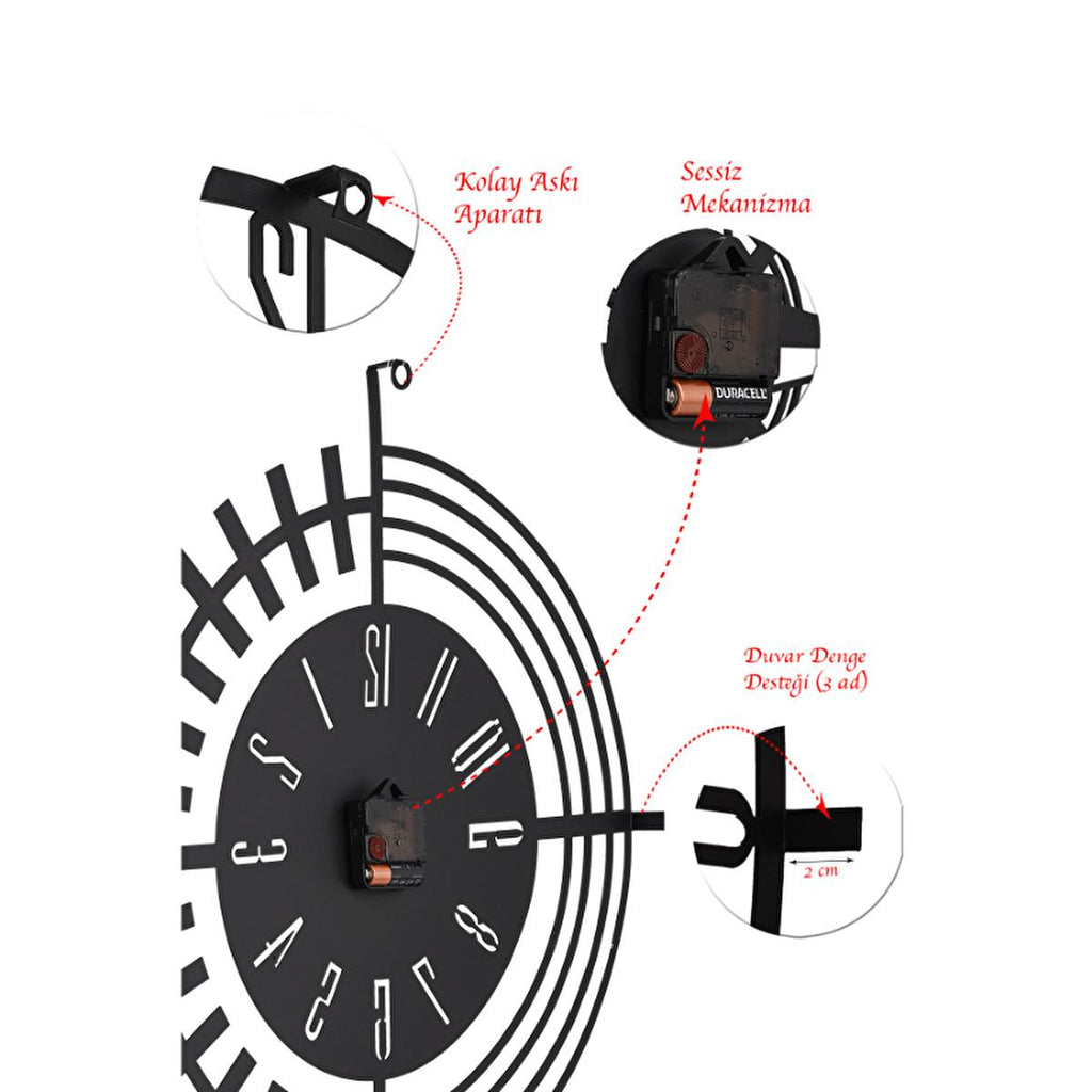 Muyika 41x41cm Metal Modern Wall Clock - Silent Sweep Mechanism, Modern Home Decor