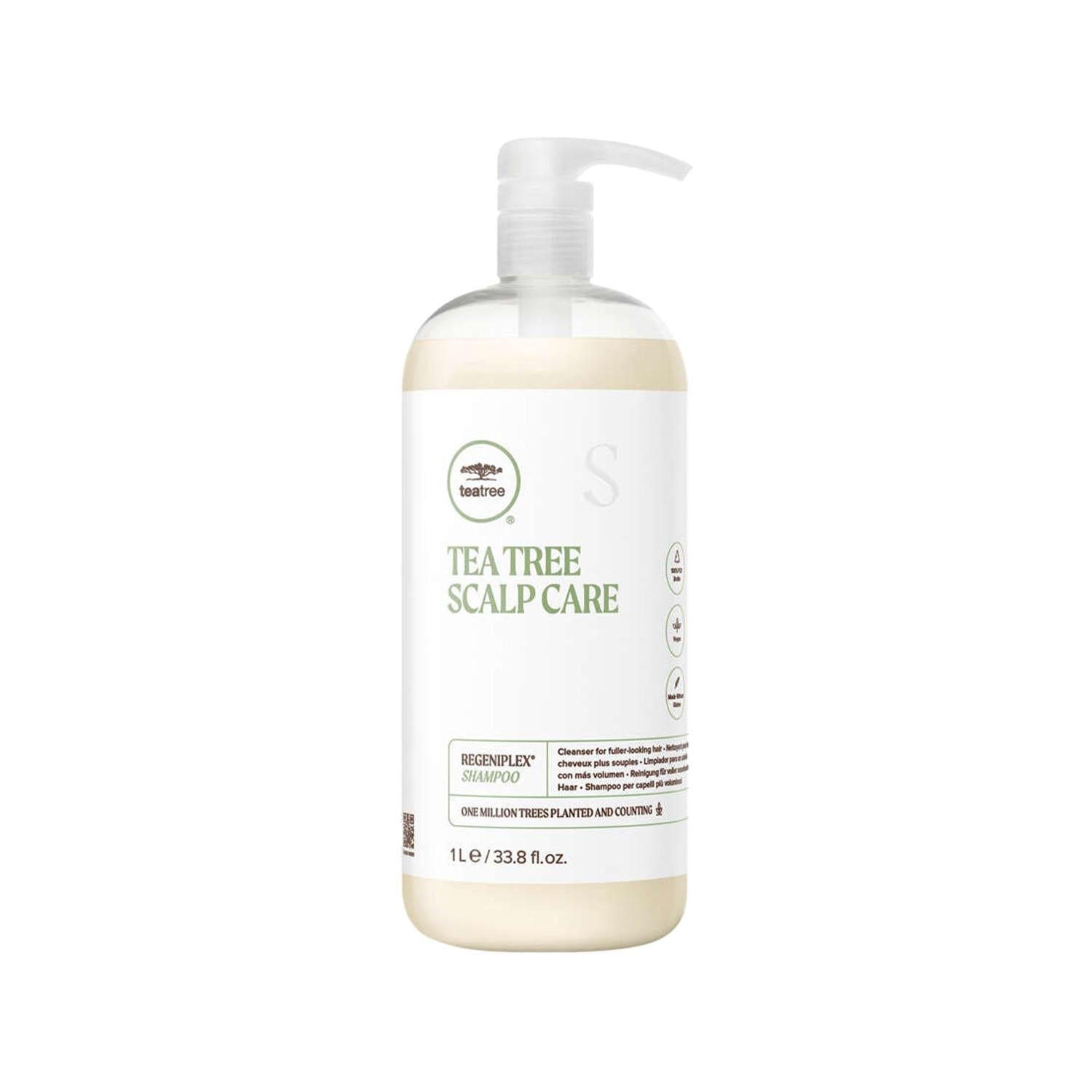Paul Mitchell Tea Tree Scalp Care Regeniplex Shampoo - 1000ml, Soothes Irritation, Natural Ingredients, Large Volume