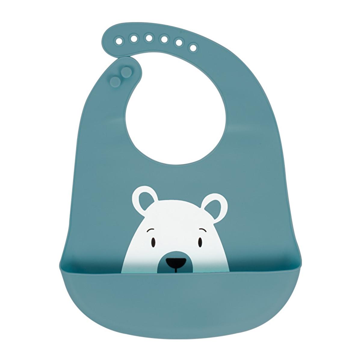 Sevi Bebe Silicone Baby Bib - Waterproof, Adjustable, and Easy to Clean for Mess-Free Mealtime