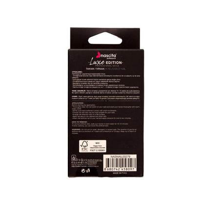 Nascita Luxe Almond Orange Press-On Nails with Glossy Finish, 24 pcs