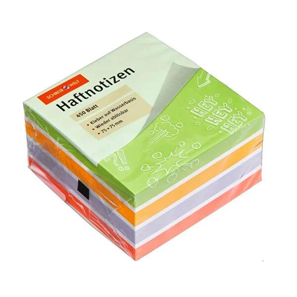 Schreibwelt Colorful Sticky Notes - Removable Adhesive Notes for Office Organization & Study Aids