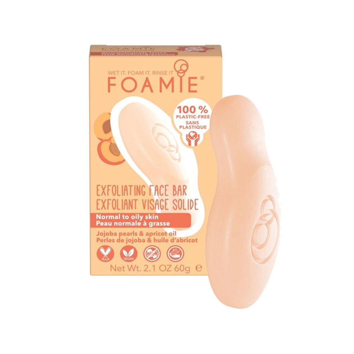 Foamie More Than A Peeling Face Bar for Normal to Oily Skin - Gentle Facial Cleanser, 60g