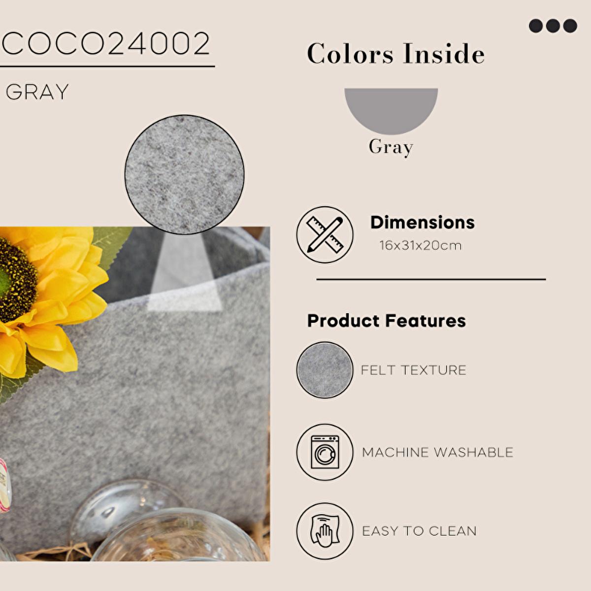 Coco Clementine Felt Storage Organizer Basket - Modern Home Organization Solution