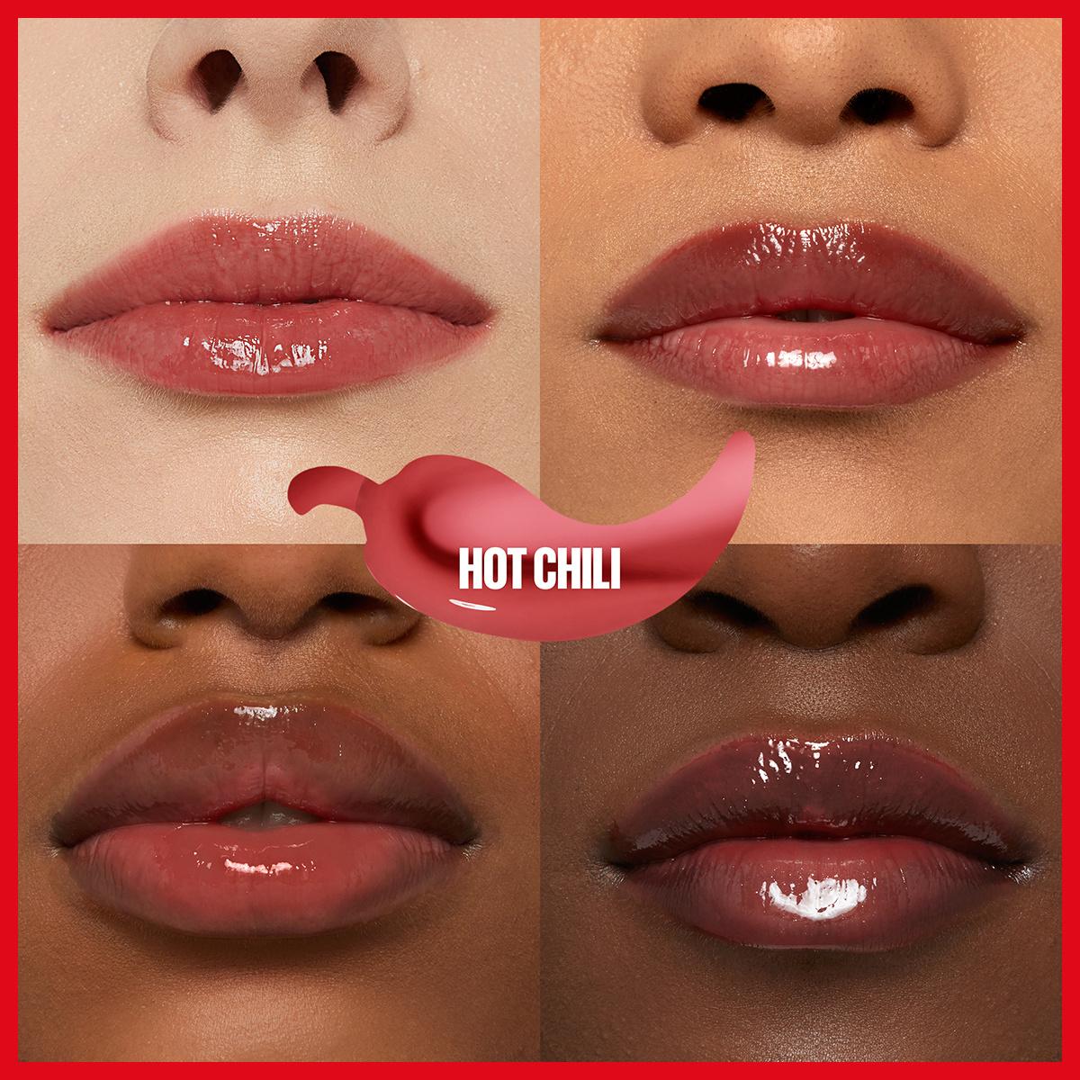 Maybelline New York Lifter Plump Lip Gloss 006 Hot Chili - Instantly Plumps Lips, Long-Lasting Effect, Non-Sticky