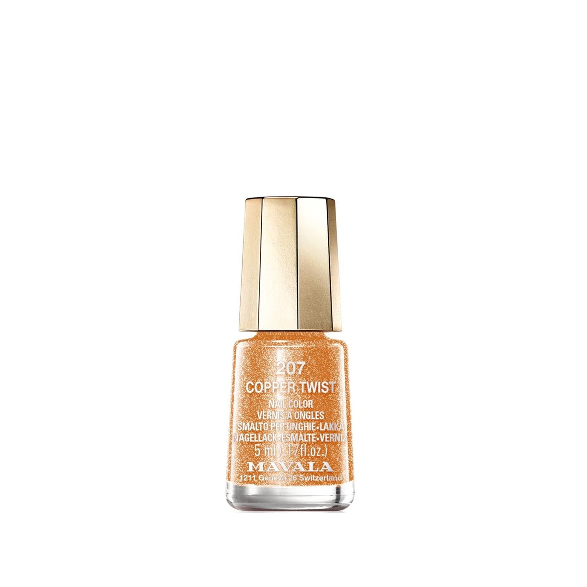 Mavala Twist&Shine Copper Twist 207 Nail Polish - 5ml, Copper Nail Color, Travel Size, Shiny Finish