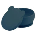 Oioi Silicone Suction Bowl with Lid in Deep Blue 1 pc