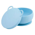 OiOi Silicone Suction Bowl with Lid in Mineral Blue
