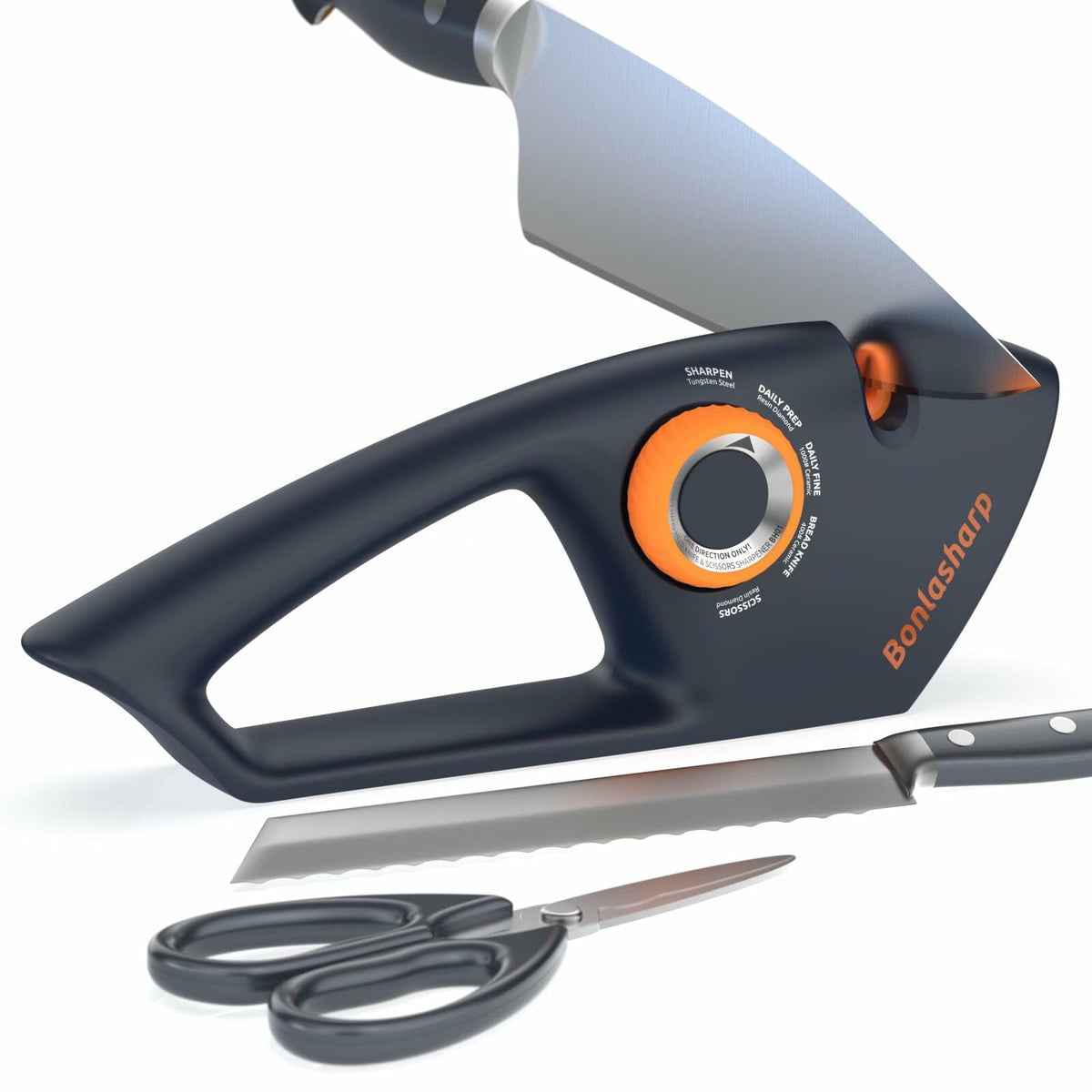 5-in-1 Adjustable Knife Sharpener for Kitchen & Scissors Ergonomic Design
