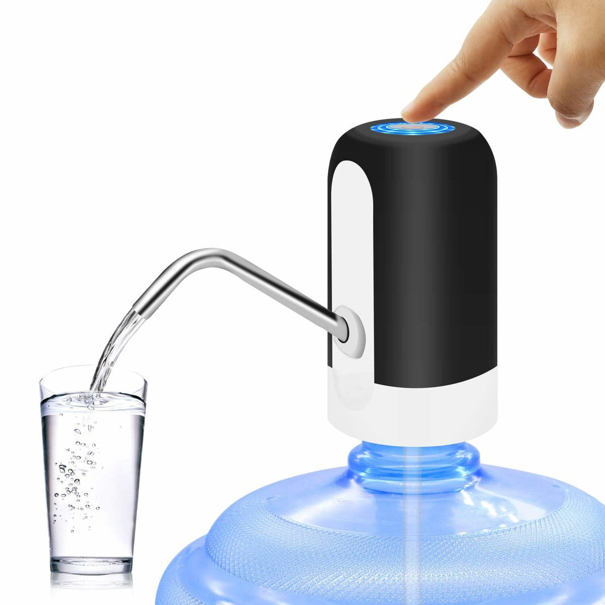 MJIYA 5 Gallon Automatic Water Dispenser USB Charging Switch Black
