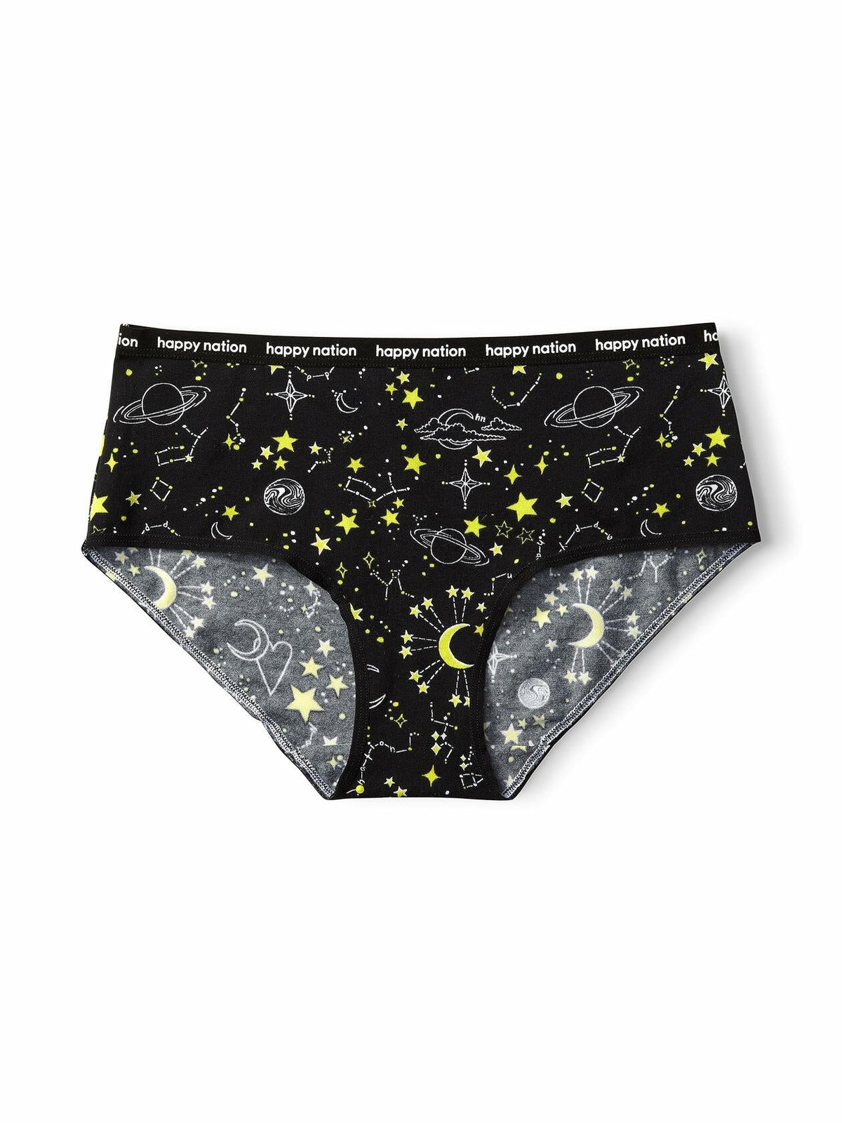 Happy Nation Girls Cotton Logo Brief Underwear Black Size L