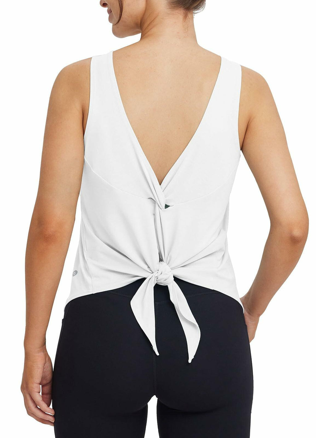 baleaf Women's Sleeveless Workout Yoga Tank Top White Size L Athletic Gym