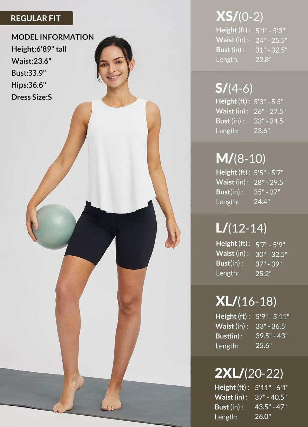 baleaf Women's Sleeveless Workout Yoga Tank Top White Size L Loose Fit