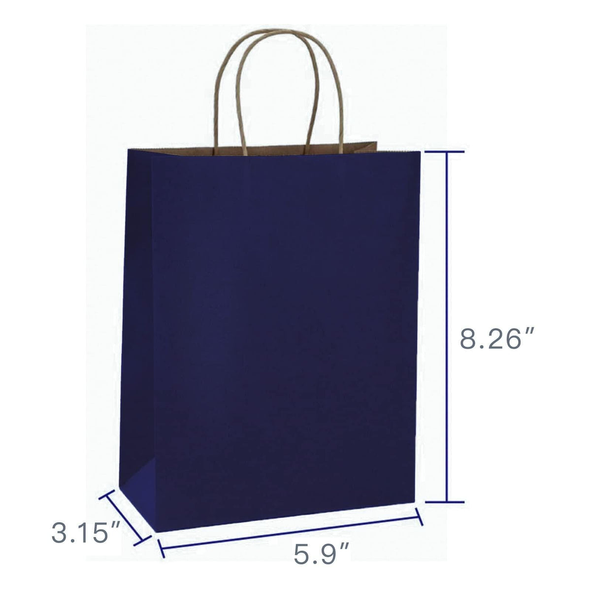 BIOBROWN Black Gift Bags with Handles 25 Pcs 5.9x3.15x8.26in Bulk Party