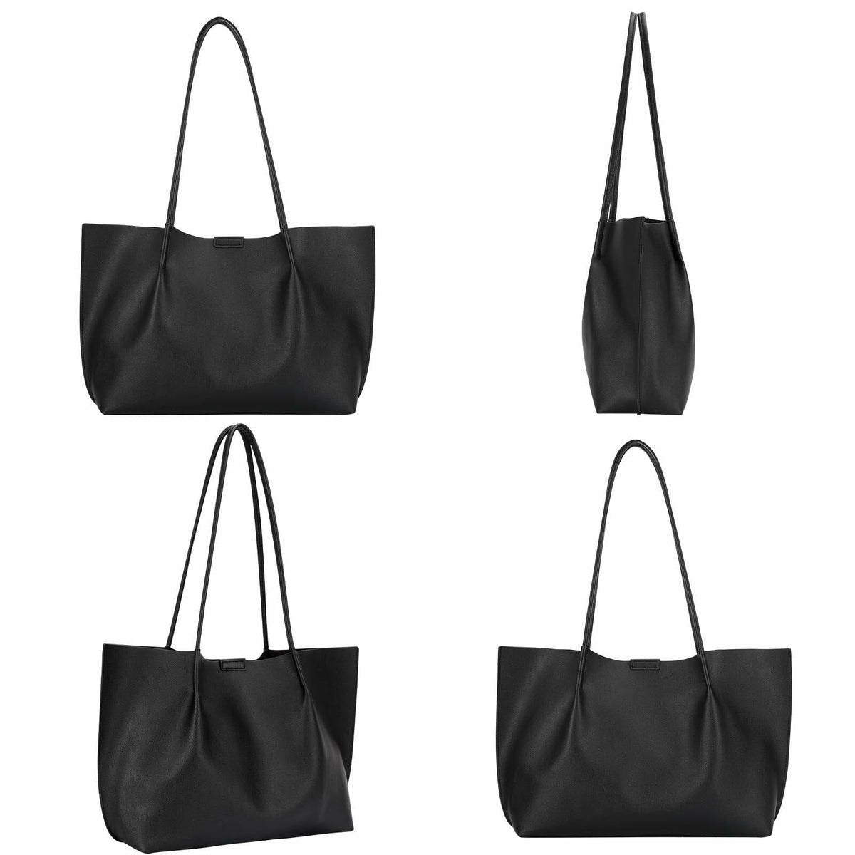 ZFZGFRCS Faux Leather Tote Bag Large Beige Handbag with Wallet