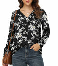 Jouica V Neck Tunic Top Women Black Size Small