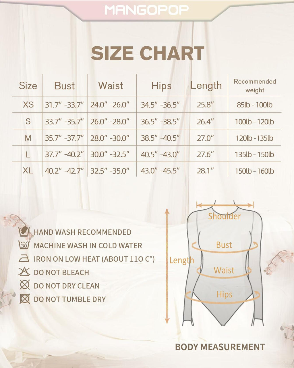 MANGOPOP Long Sleeve Ribbed Bodysuit Tummy Control Henley Scoop Neck Size S