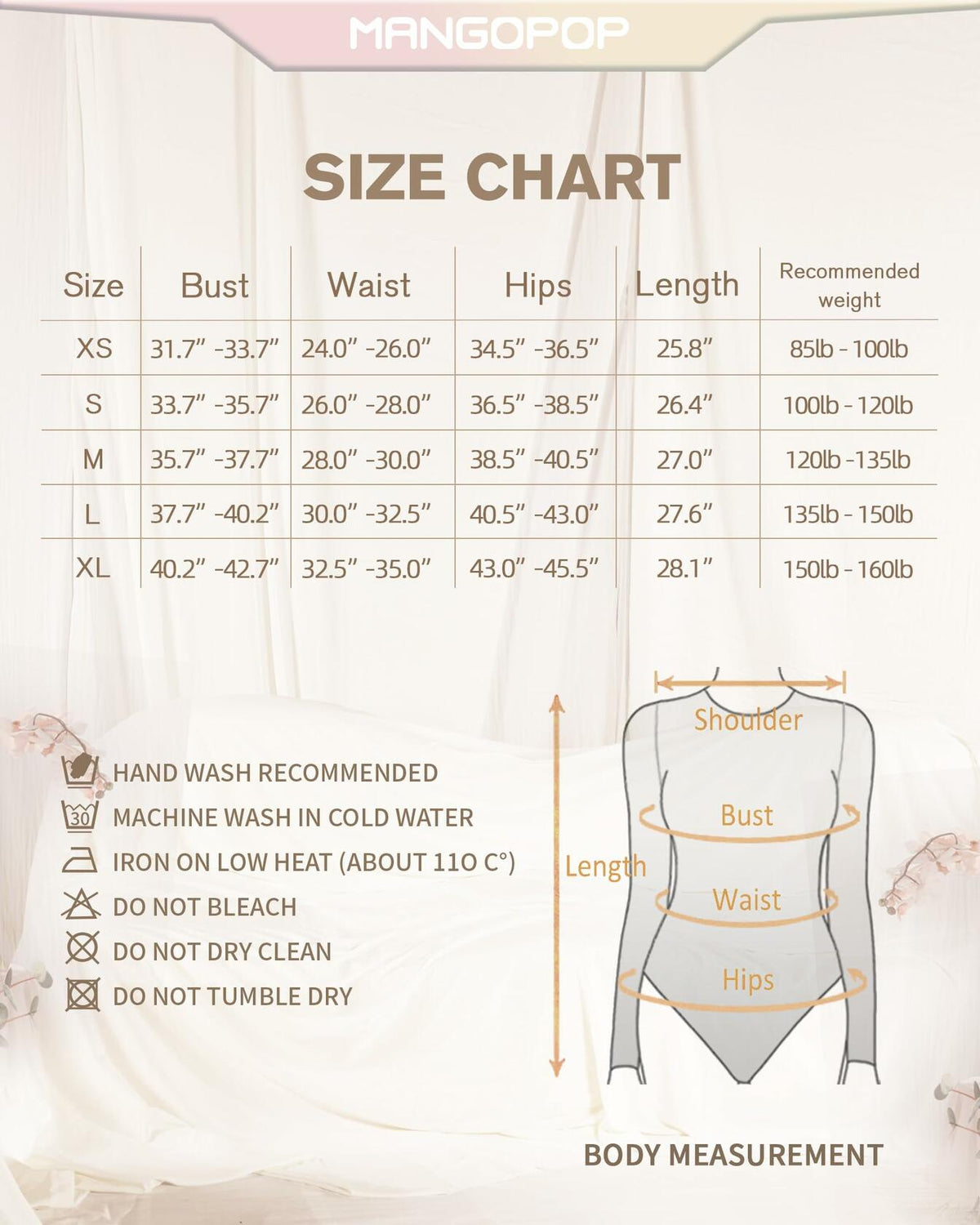 MANGOPOP Long Sleeve Ribbed Bodysuit Tummy Control Henley Scoop Neck Size S