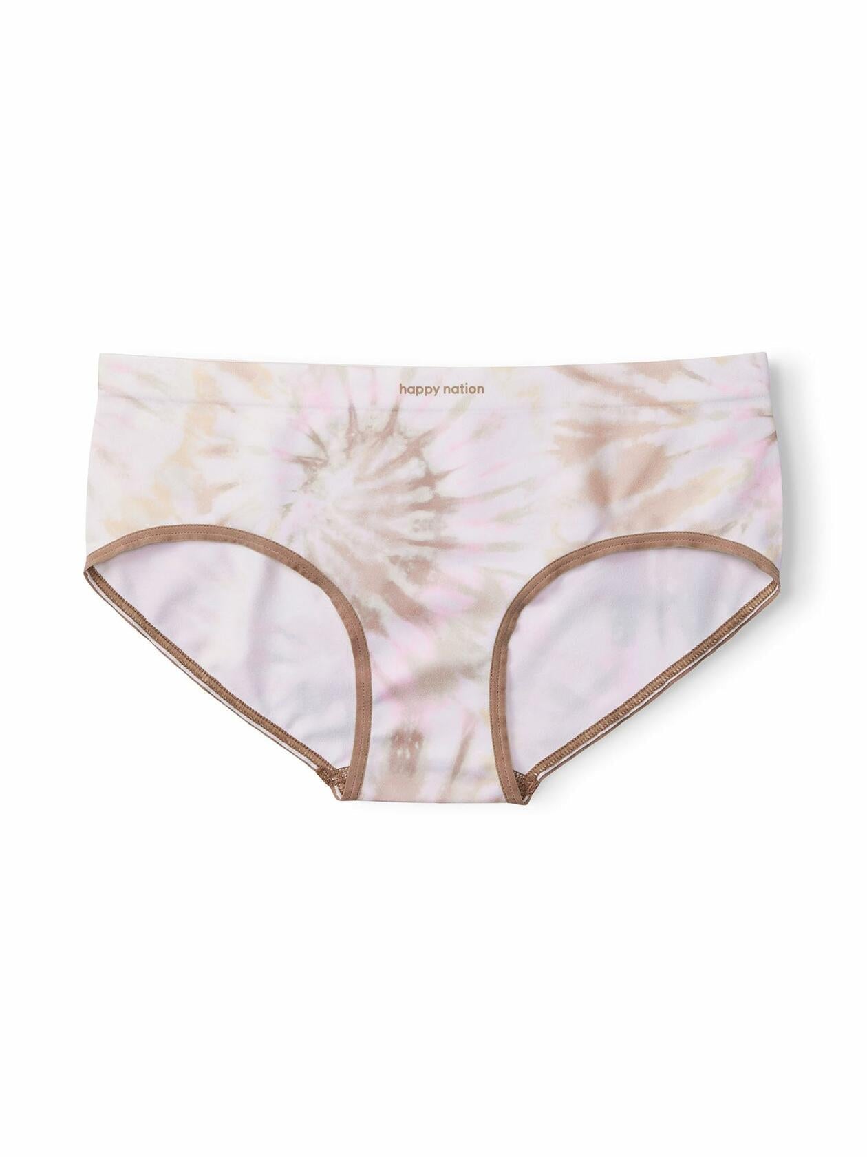 Happy Nation Girls Tween Sublimated Seamless Hipster Underwear Brown Size L