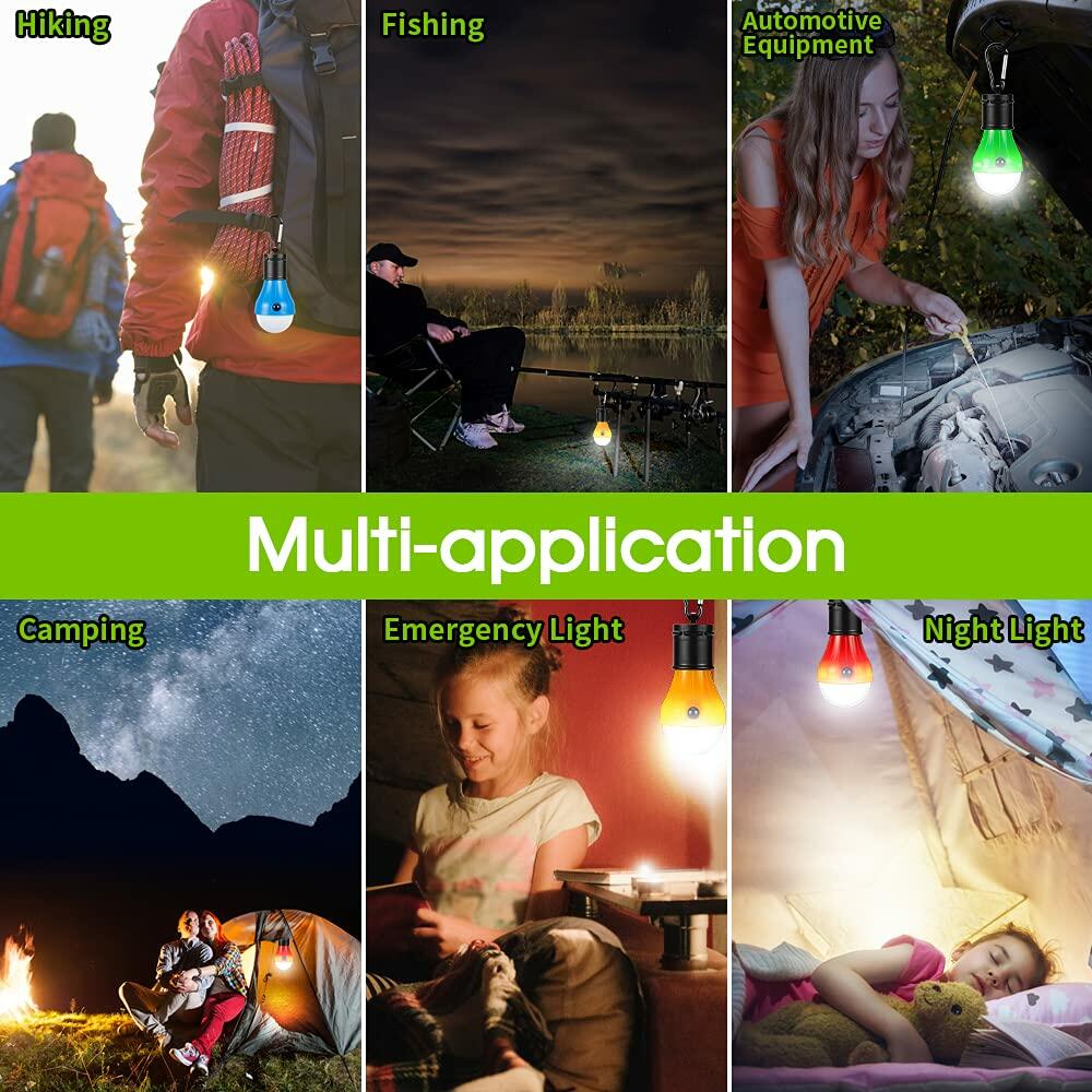 Doukey Portable LED Camping Lantern 4 Pack Emergency Light for Hiking