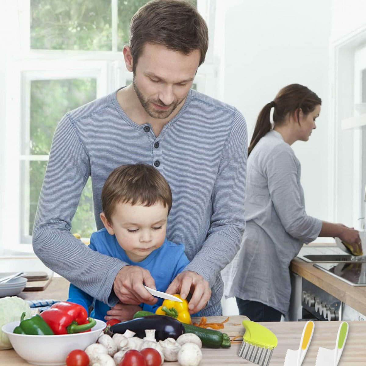 Suhctuptx Kids Nylon Kitchen Knife Set Toddler Safe Cooking Tools 4 Pcs