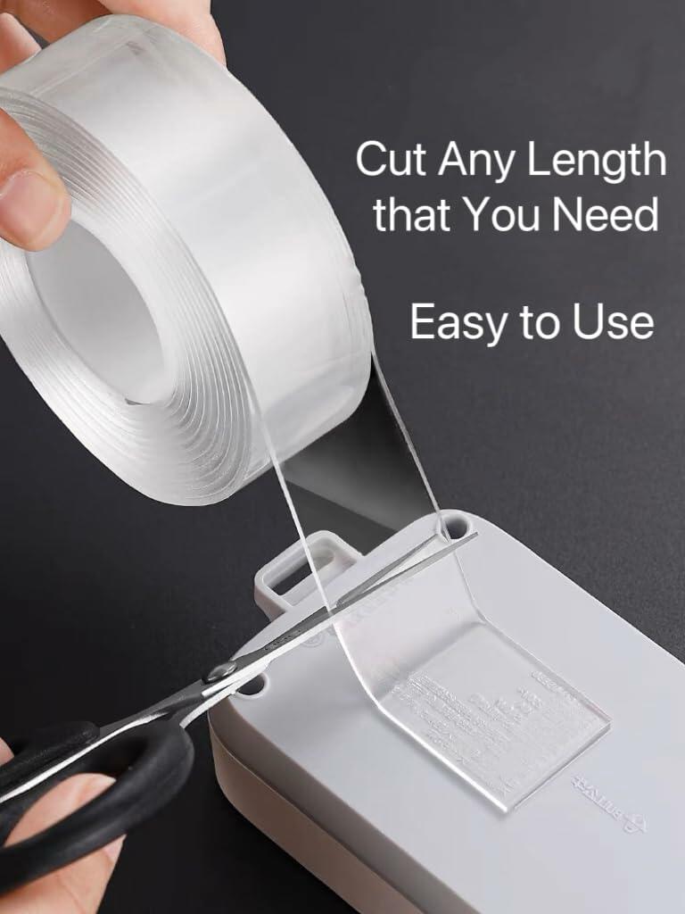 Tuqiso Double Sided Heavy Duty Nano Adhesive Tape Clear 9.85ft