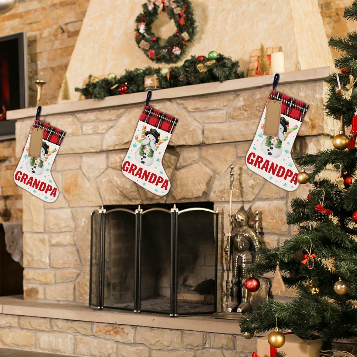 TSUYAWU Grandpa Christmas Stocking Holiday Decoration 18x12 Inch