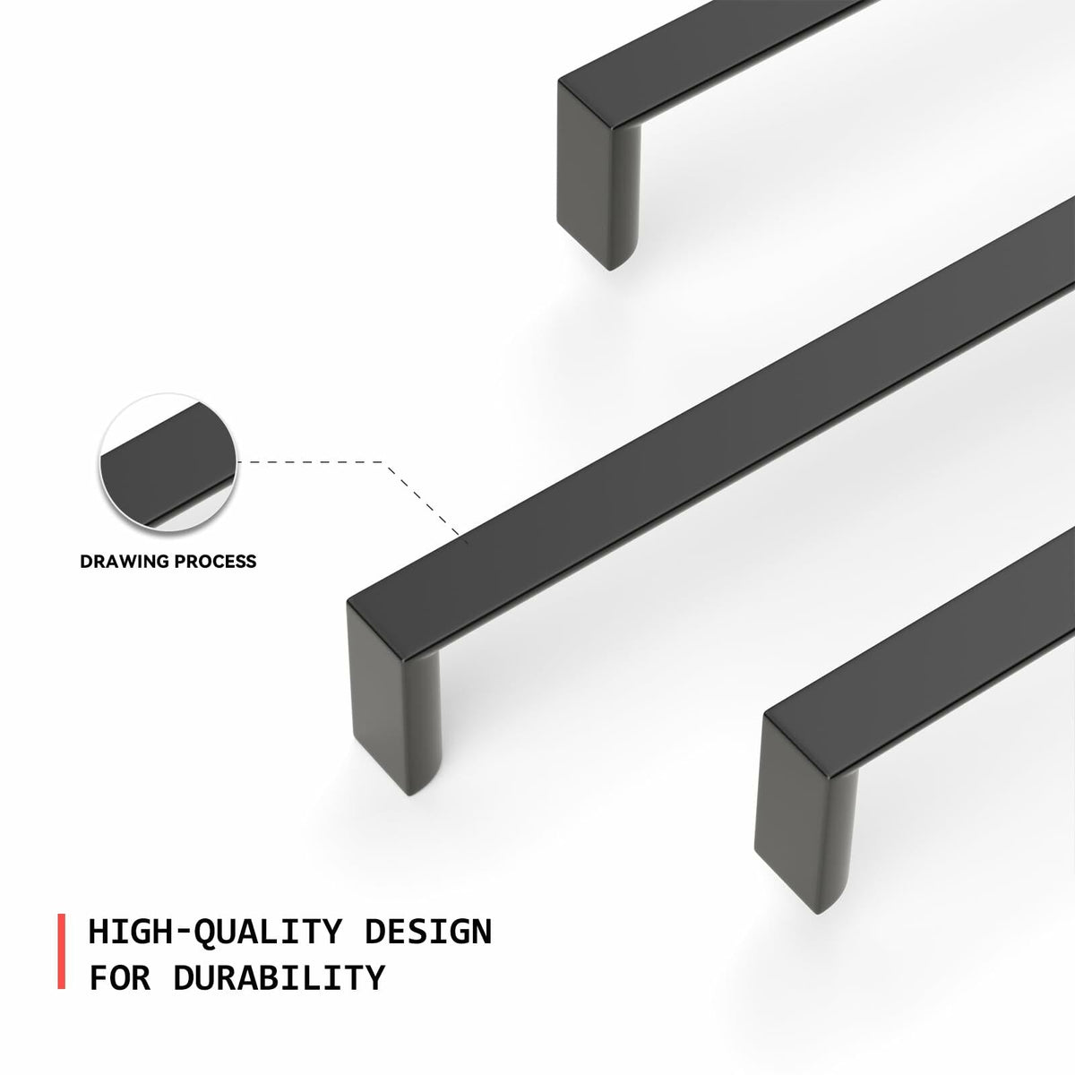 homdiy 5Pack 6.25in Matte Black Cabinet Handles 160mm Hole Centers