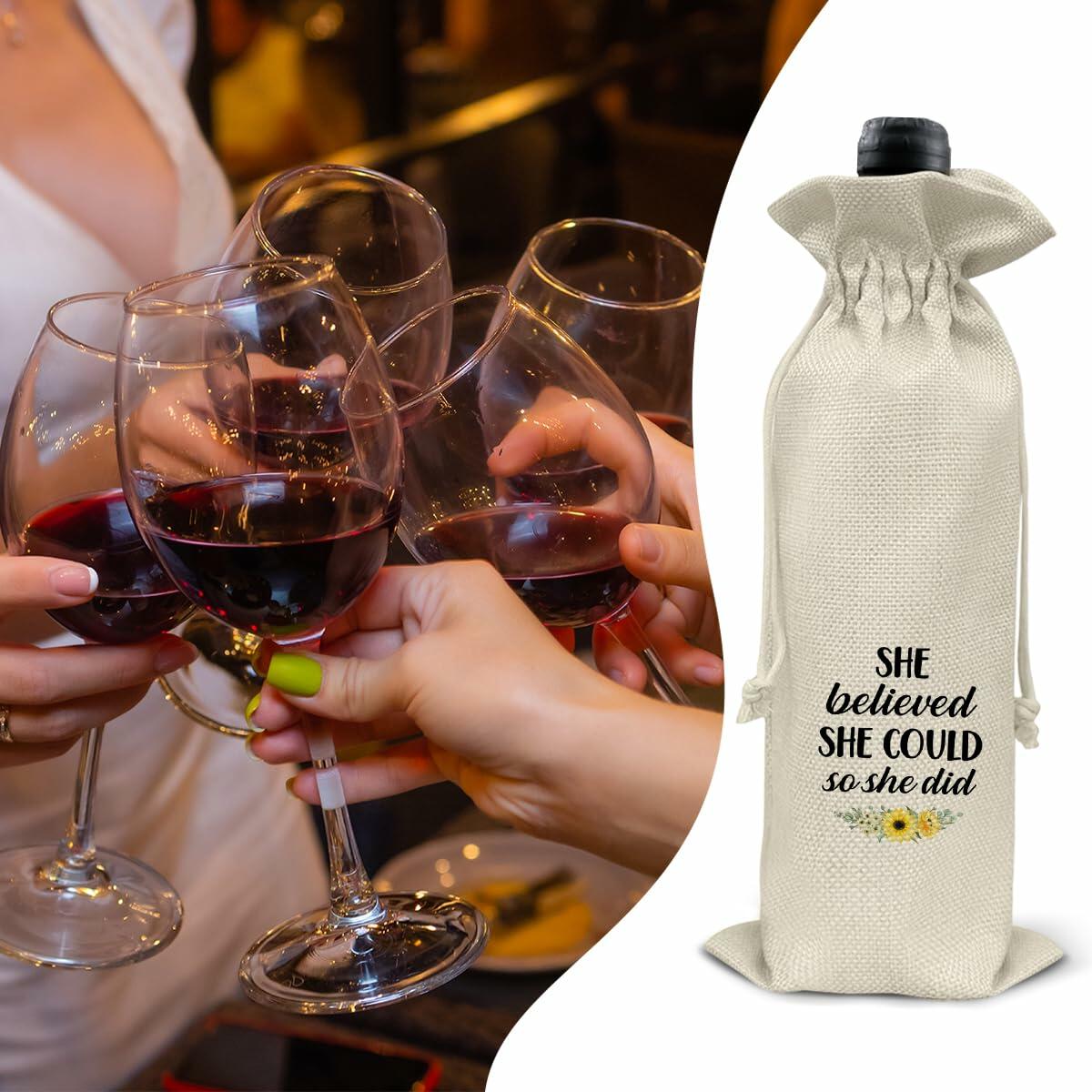 Graduation Wine Gift Bags for Women Daughter Sister Granddaughter 2 Pcs