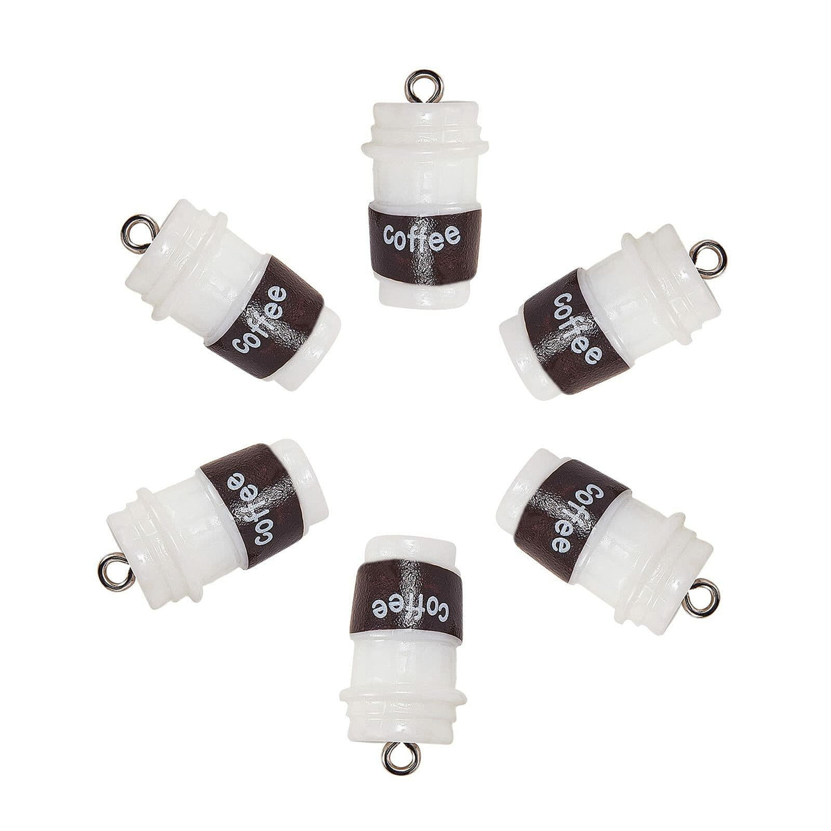 DanLingJewelry 20pcs Resin Coffee Cup Pendants with Loop for DIY Crafts