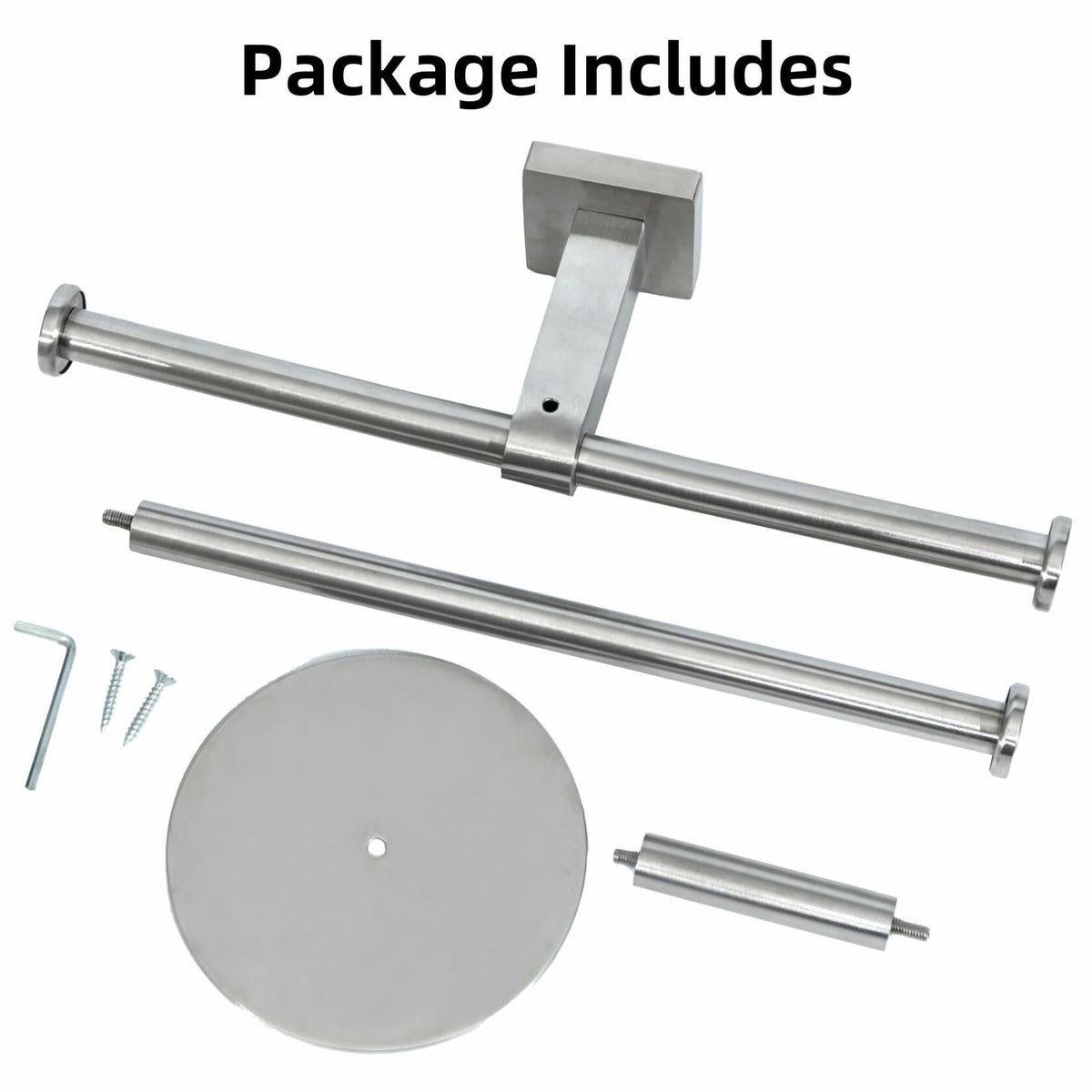 Double Toilet Paper Holder with Shelf Wall Mount 304 Stainless Steel