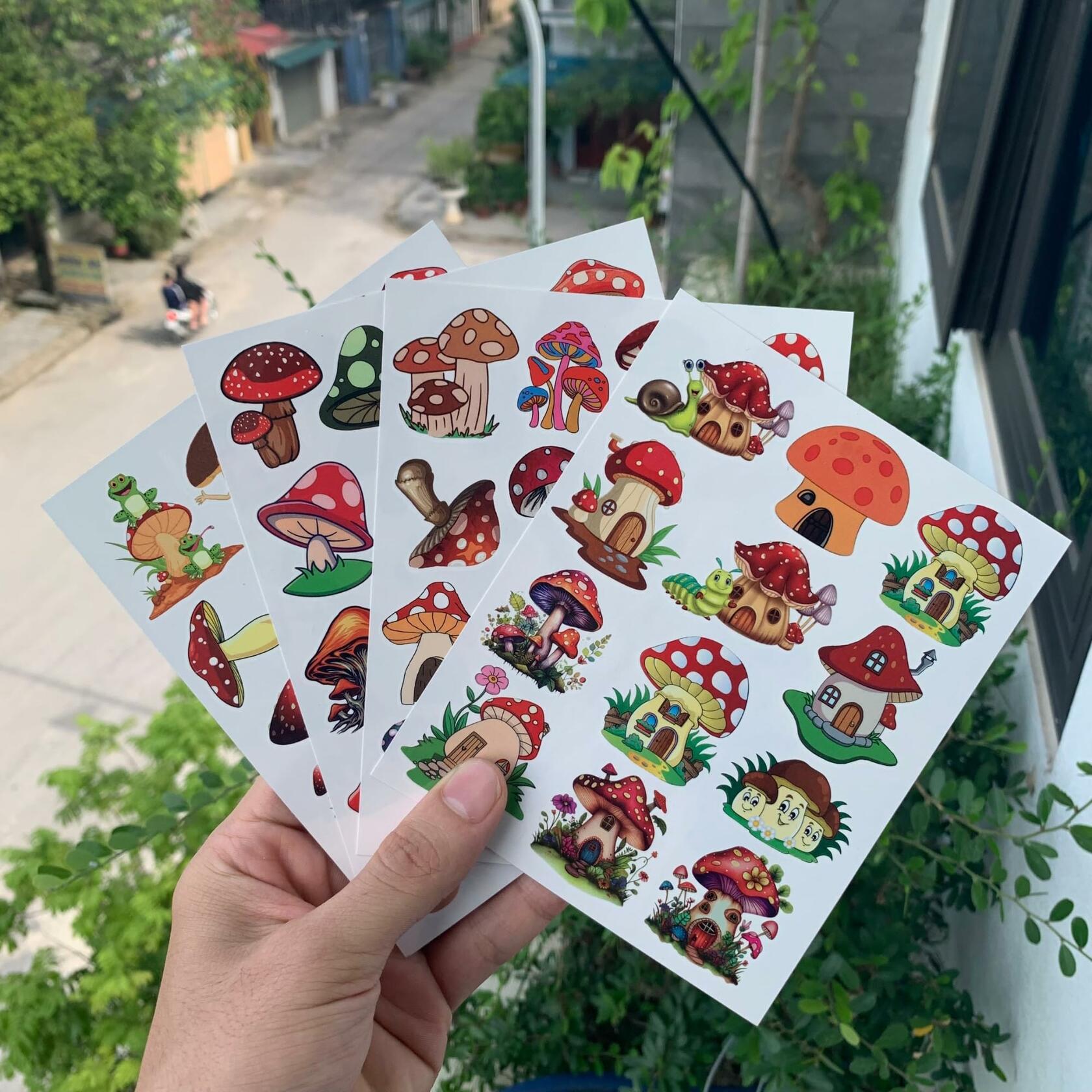 Mushroom Temporary Tattoos 50Pcs Cute Funny Stickers for Kids Boys Girls