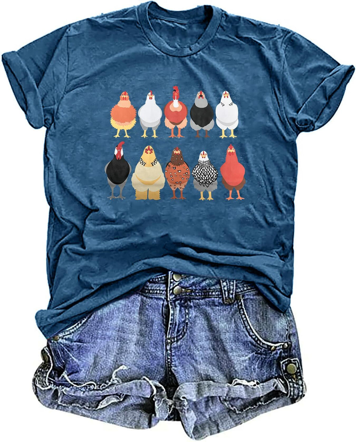 St. Patrick's Day Chickens Shirt Women Green Size L