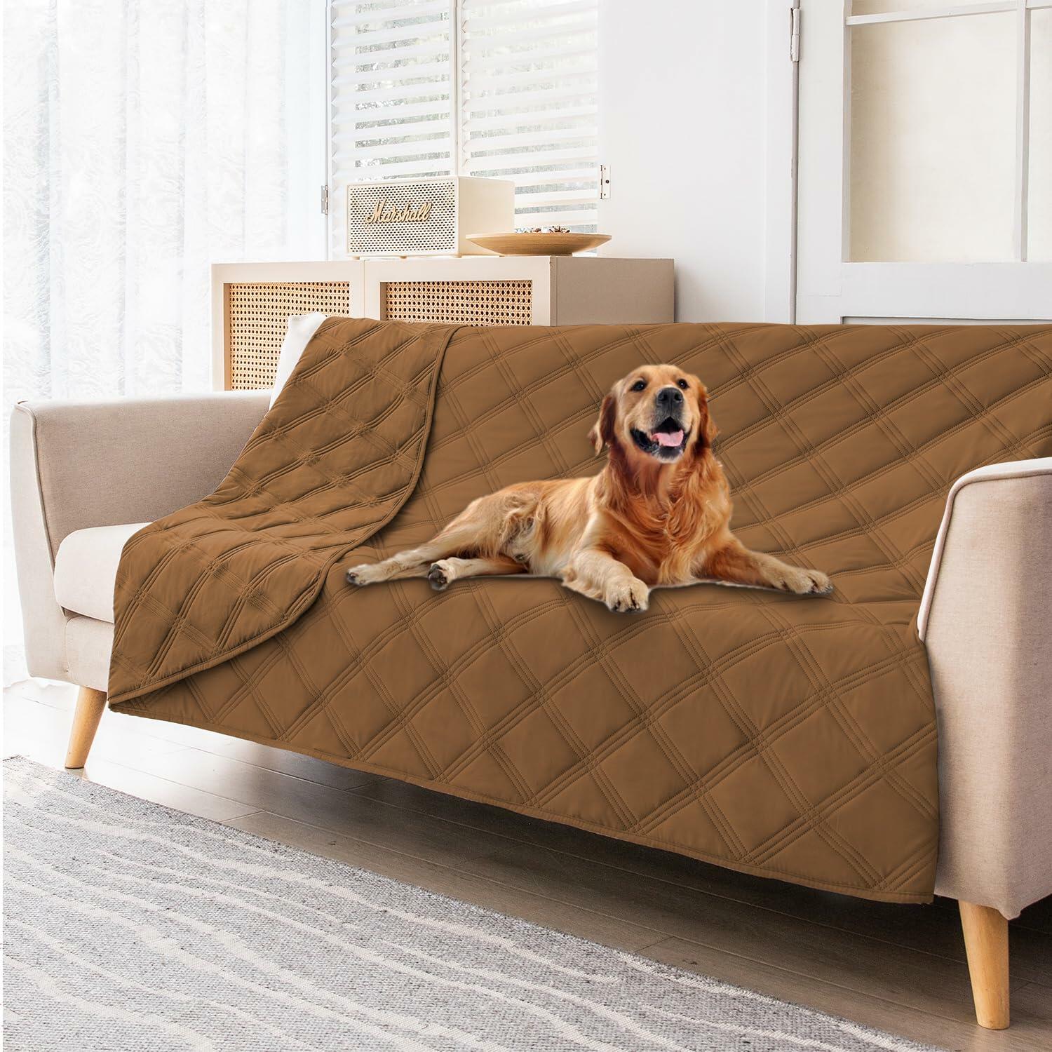 fuguitex Waterproof Reversible Dog Blanket Small 30x53 Brown Size 30x53