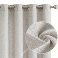 Jinchan Faux Linen Burlap Curtains 63" Heathered Gray 2pc Grommet Panels