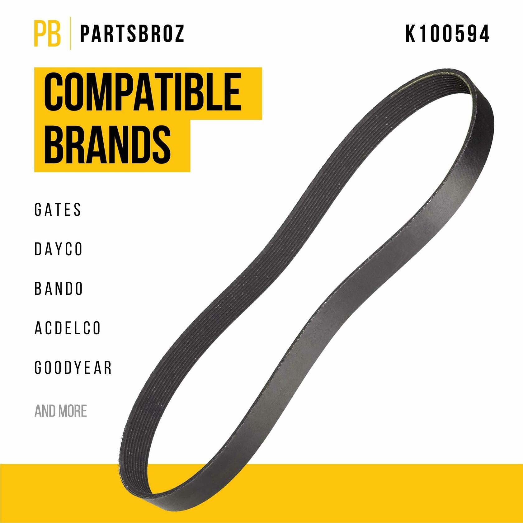 PartsBroz K060711 Micro-V Serpentine Drive Belt Black Compatible Gates