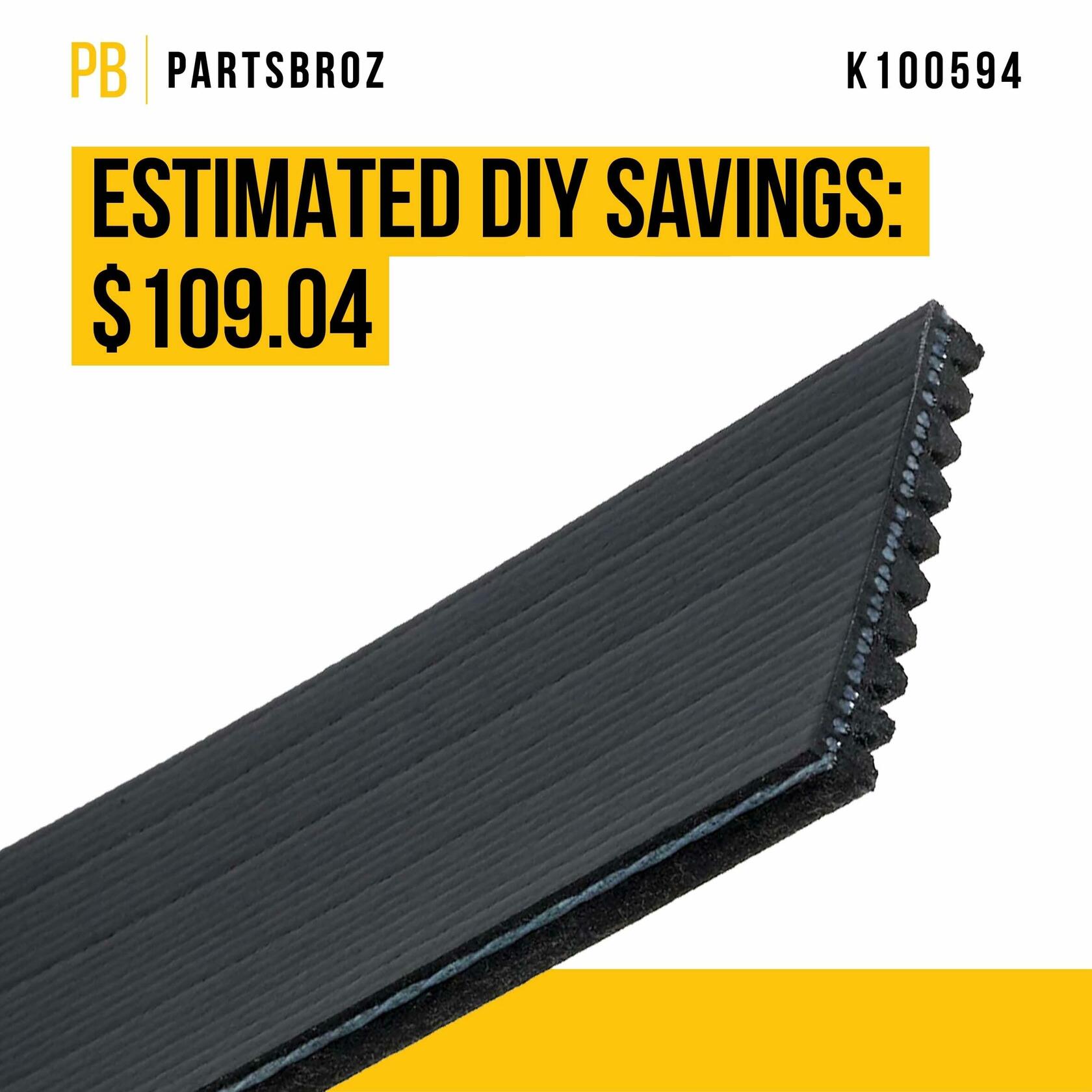 PartsBroz K060711 Micro-V Serpentine Drive Belt Black Compatible Gates