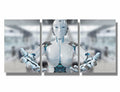 3 pcs AI Machine Learning Robot Human Touch Canvas Wall Art 36x16