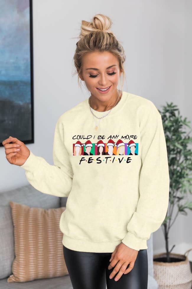 FASHGL Christmas Friends Sweatshirt Women Long Sleeve Green, XL