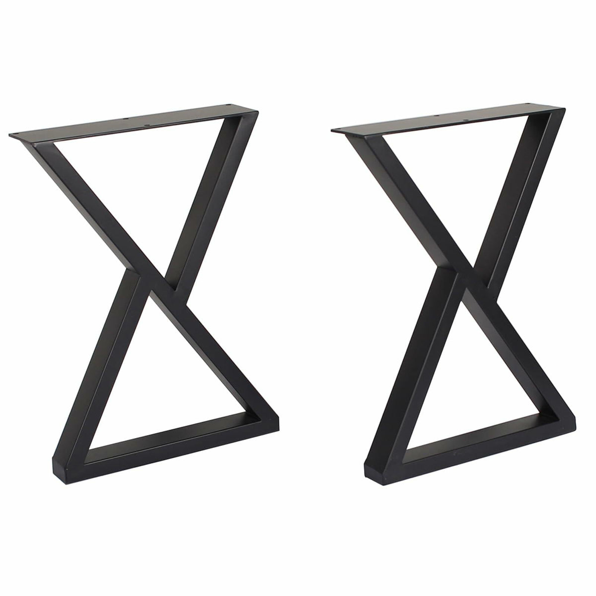 Herkii Heavy Duty Metal Table Legs 16" H x 11" W Black Set of 2