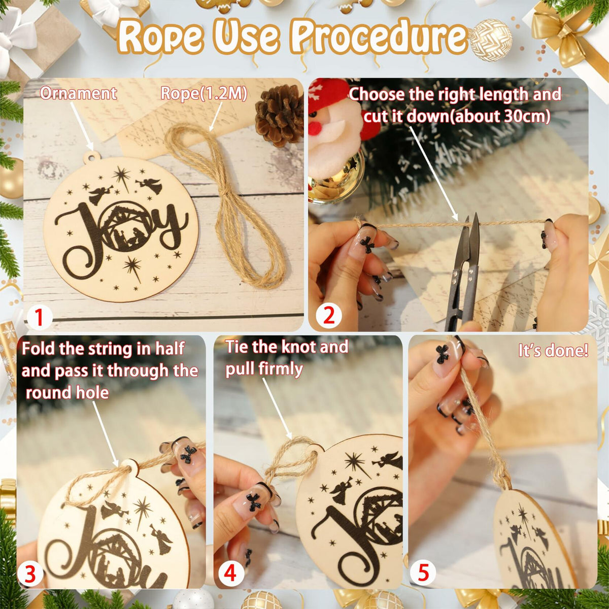 Christian Nativity Ornaments Cross Scene Set 8 Pcs Christmas Decor