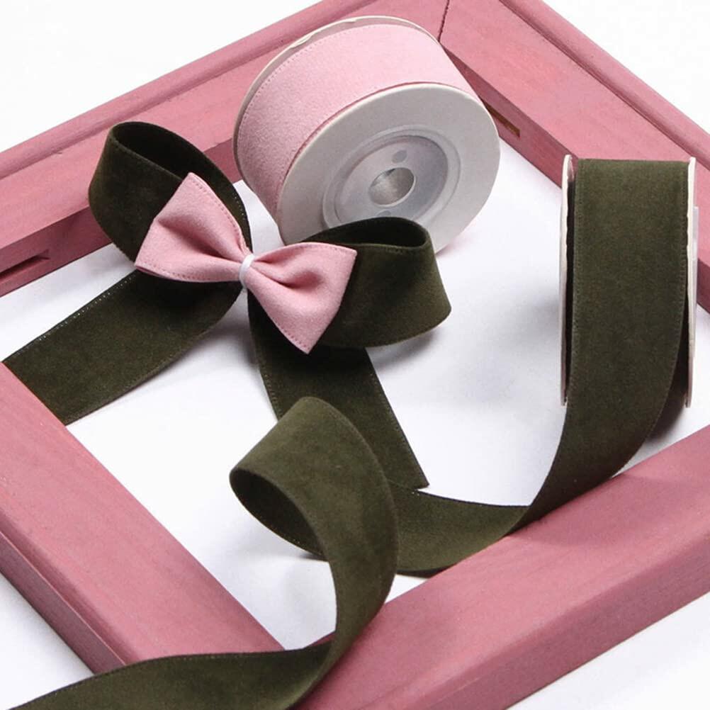 LATUROP Double Face Velvet Ribbon 1in x 10yd Black for DIY Crafts