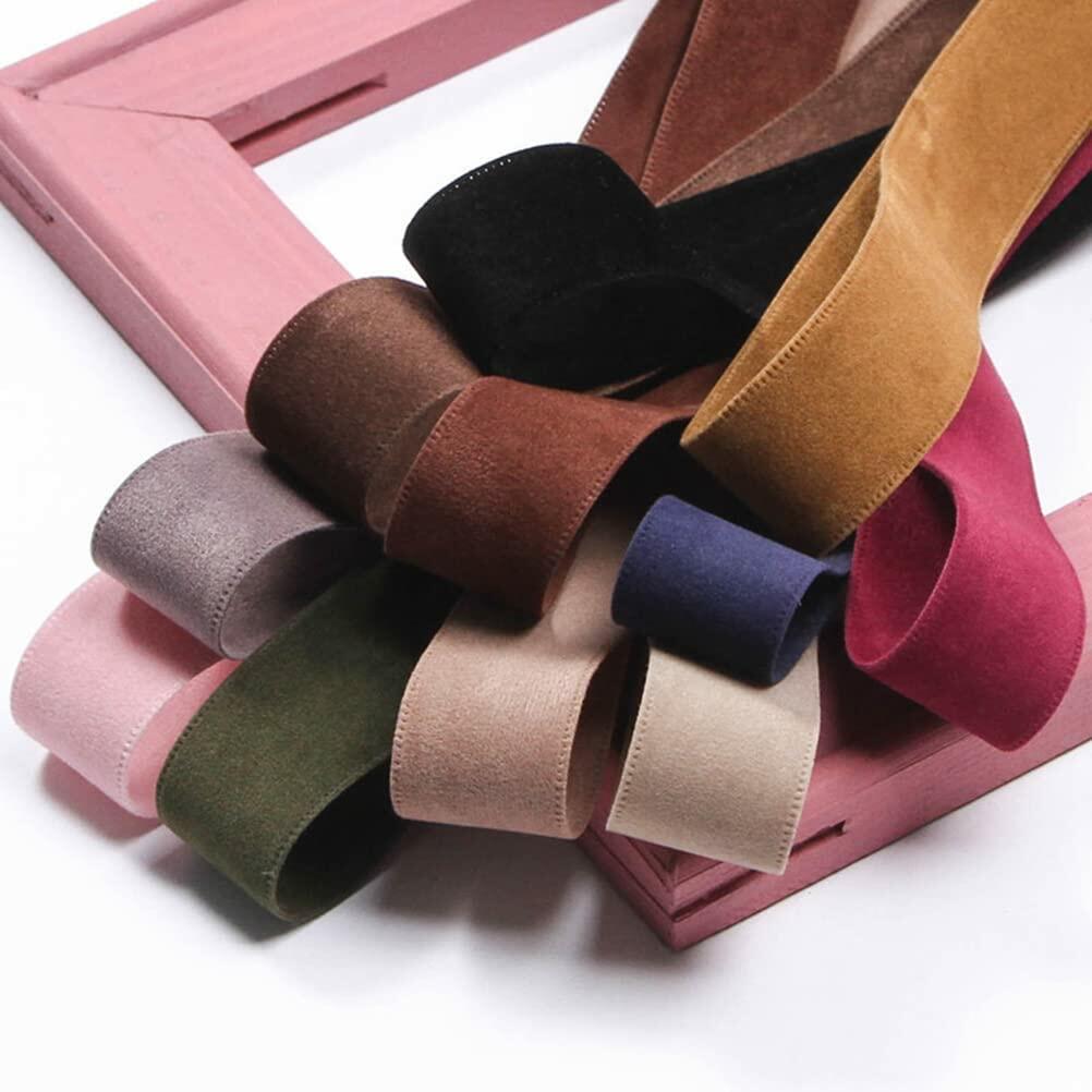 LATUROP 1in Rose Red Double Face Velvet Ribbon 10 Yards Roll for Crafts