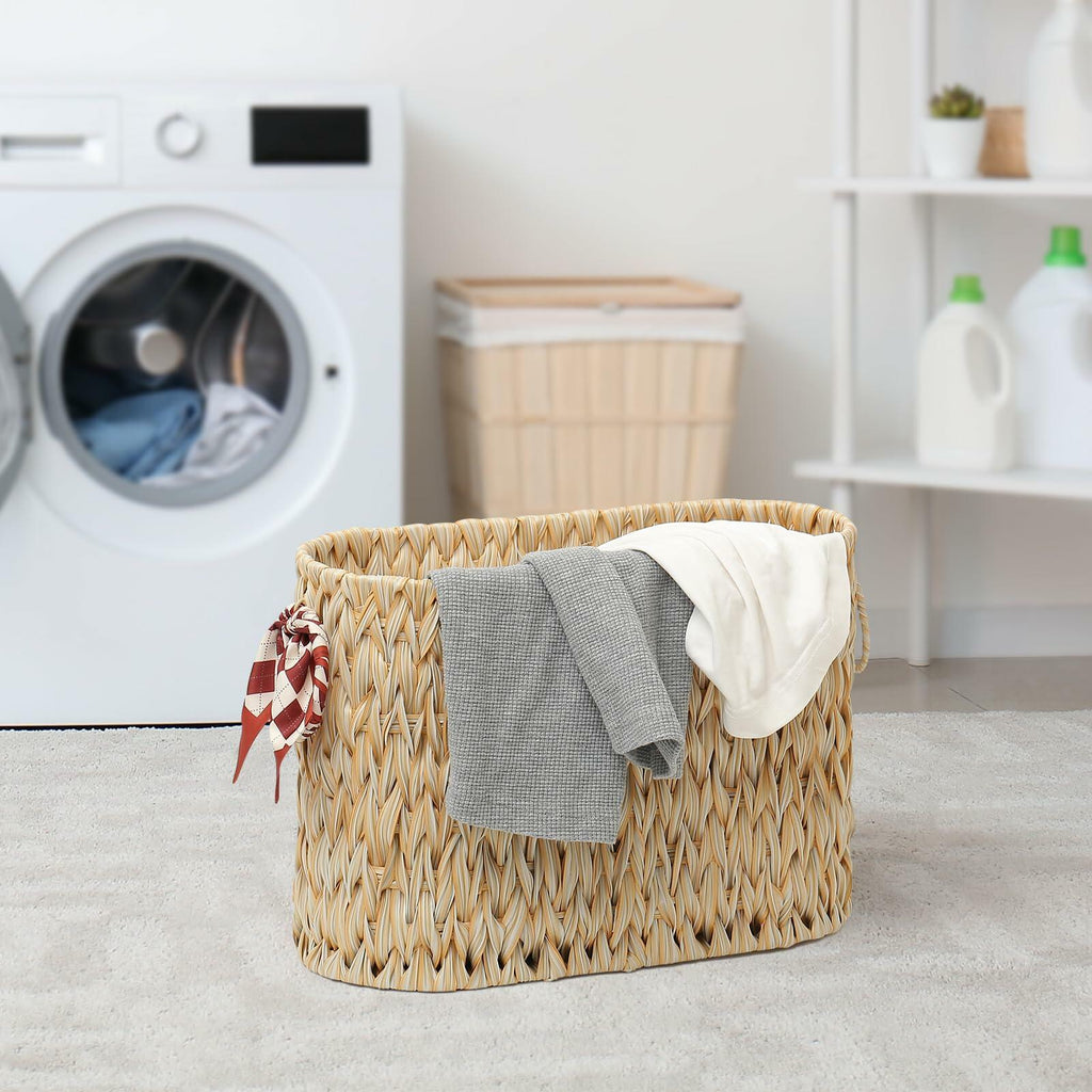 ELINZINE Toilet Paper Storage Holder for 6 Mega Rolls Bathroom Basket Buttermilk