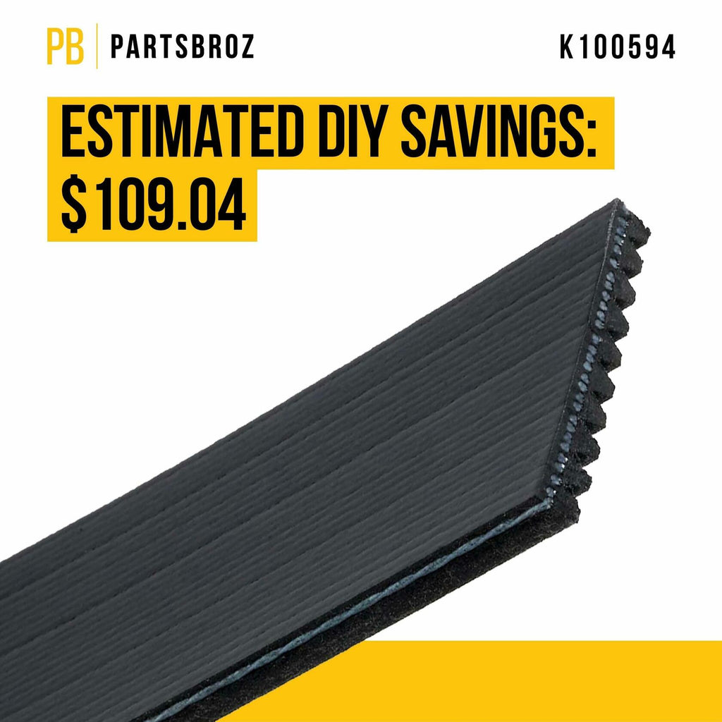 PartsBroz K060653 Micro-V Serpentine Drive Belt Compatible Gates Black