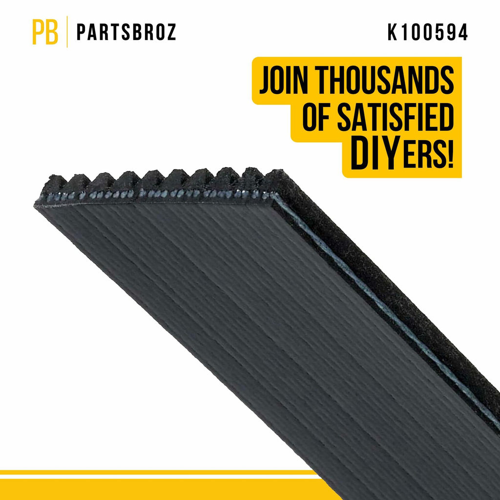 PartsBroz K060653 Micro-V Serpentine Drive Belt Compatible Gates Black