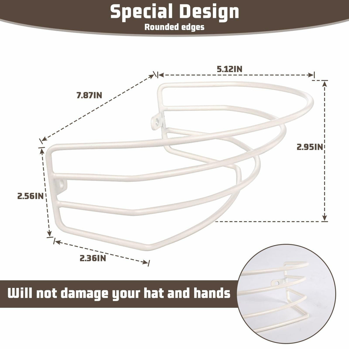 Fikoksol Metal Hat Racks for Baseball Caps Wall Mount Organizer 2Pcs Black