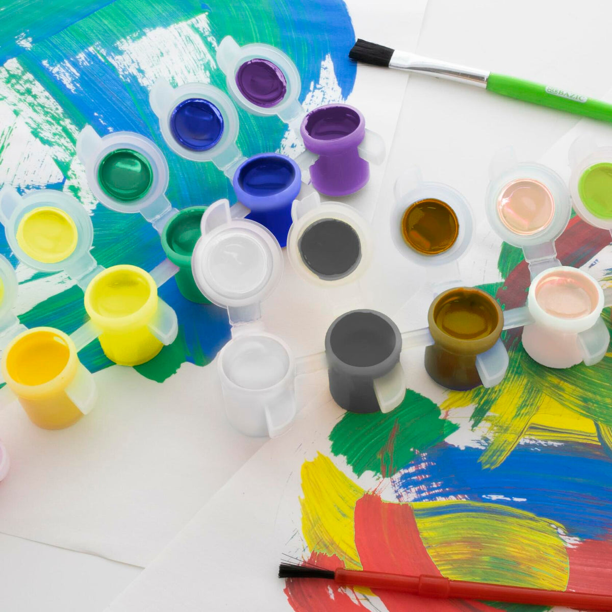 [Like New] BAZIC Kid's Paint Set 12 Colors 60ml Non-Toxic Vibrant Colors 1-Pack